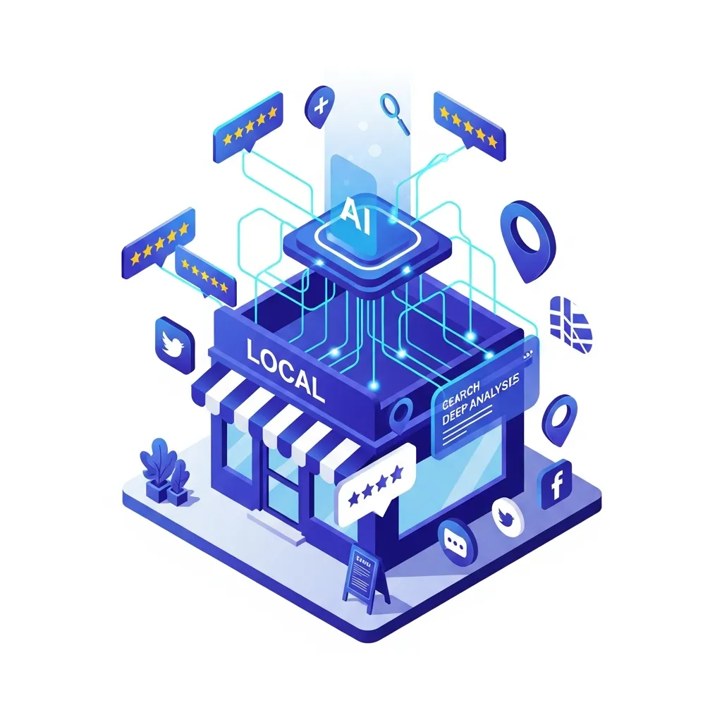AI models analyzing trust signals and digital presence for local business generative engine optimization