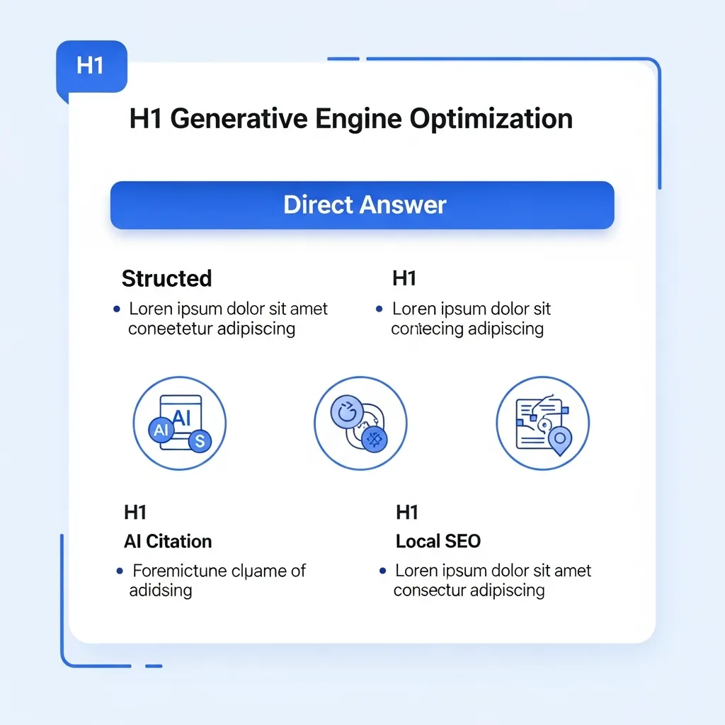 Diagram showing content structure optimized for AI citation and local voice search GEO strategies