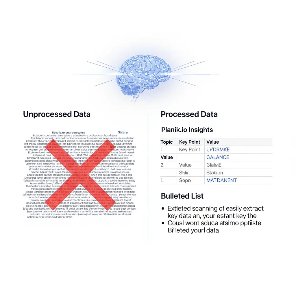 Diagram showing how Planik.io structured data helps AI agents parse and extract key information efficiently.