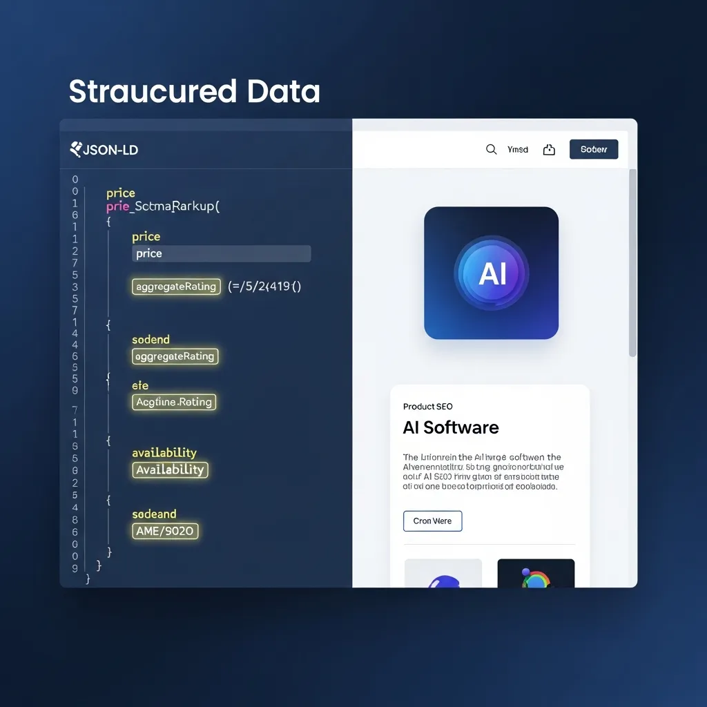 Screenshot of a webpage showing visible schema markup highlighting product details for AI content personalization.